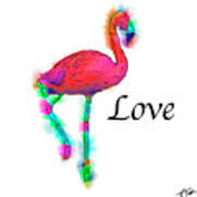 Love - Abstract Flamingo Step Art Print