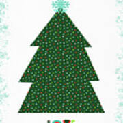 Love Christmas Tree Art By Jen Montgomery Art Print