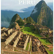 Machu Picchu Peru Retro Vintage Travel Poster Art Print