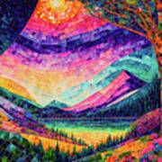 Magicland Mosaic Landscape Art Print