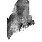 Maine Watercolor Map #47 Art Print