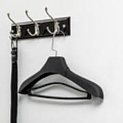 Male Leather Belt On Hanger On Hooks. Art Print