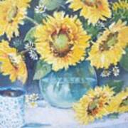 Mama's Cup With Sunflowers Art Print