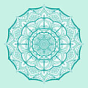 Mandala Minty Bloom Art Print