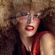 Mannequin With Red Lips And Glasses-  Boca Raton, Florida.  1983 Art Print