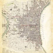 Map Of Philadelphia 1840 Art Print
