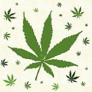 Marijuana Leaf Art Art Print