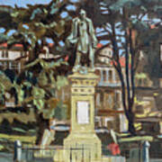 Marquees De Amboage Statue And Plaza Ferrol Galicia Spain Art Print