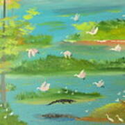 Marshland Beauty Painting # 335 Art Print