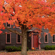 Massachusetts Fall Colors Over Colonial Art Print