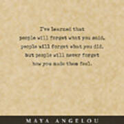 Maya Angelou - Quote Print - Literary Poster 02 Art Print