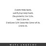 Maya Angelou - Quote Print - Minimal Literary Poster 09 Art Print