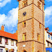 Medieval English Village Clock Tower - St Albans Art Print
