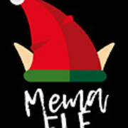 Mema Elf Christmas Costume Art Print