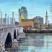 Memorial Bridge To Springfield Ma Art Print