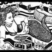 Mermaid Treasures Art Print