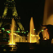 Midnight In Paris - Eiffel Tower, Paris, France Art Print