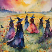 Midsummer Witches Gather Art Print