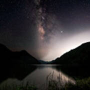 Milky Way Over The Ou River Near Longquan In China Art Print