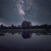 Milky Way Over The Pond Art Print