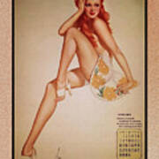 Miss January Varga Girl 1944 Pin-up Calendar By Alberto Vargas Vintage Pin-up Girl Art Art Print