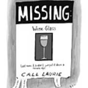 Missing Wine Glass Art Print