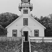 Mission Point Light Black And White Art Print