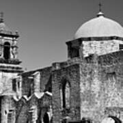 Mission San Jose In Monochrome - San Antonio Texas Art Print