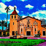 Mission Santa Clara De Asis, Impressionist Painting Art Print