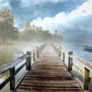 Mists Over The Wooden Dock Art Print