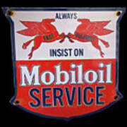 Mobiloil Vintage Sign Art Print