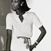 Model Iman In A Pierre Cardin Pullover And Skirt Art Print