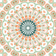 Modern Mandala Kaleidoscope Medallion Design Art Print