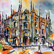 Modern Milan Italy Cathedral Duomo Art Print