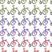 Modern Minimalistic Vintage Bicycle Pattern 3 iPhone Case