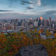 Montreal_skyline_automn_view_16x9_dri Art Print