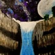 Moonlite Waterfall Art Print