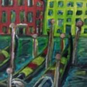 Moored Gondolas Art Print