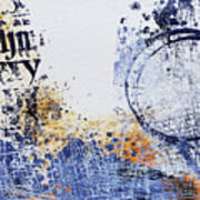 Morning Edition Blue Orange Abstract Painting Grunge Street Art Art Print