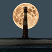 Morris Island Lighthouse Moonscape Art Print