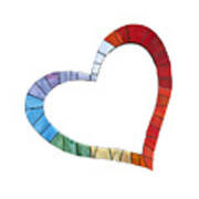 Mosaic Heart In Rainbow Colors Art Print