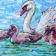 Vigilant White Swan Art Print
