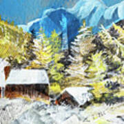 Mountain Huts Art Print