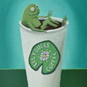Mr. Coffee Frog Art Print