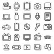 Multimedia Icons - Smart Line Series Art Print