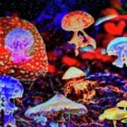 Mushrooms And Jellyfish Art Print