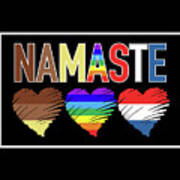 Namaste Heart Art - Tri Color Art Print