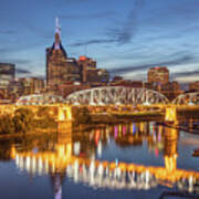Nashville Tennessee Skyline Lights Art Print
