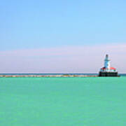 Navy Pier Lighthouse Lake Michigan Art Print