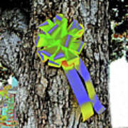 Neon Ribbon On Tree Art Print